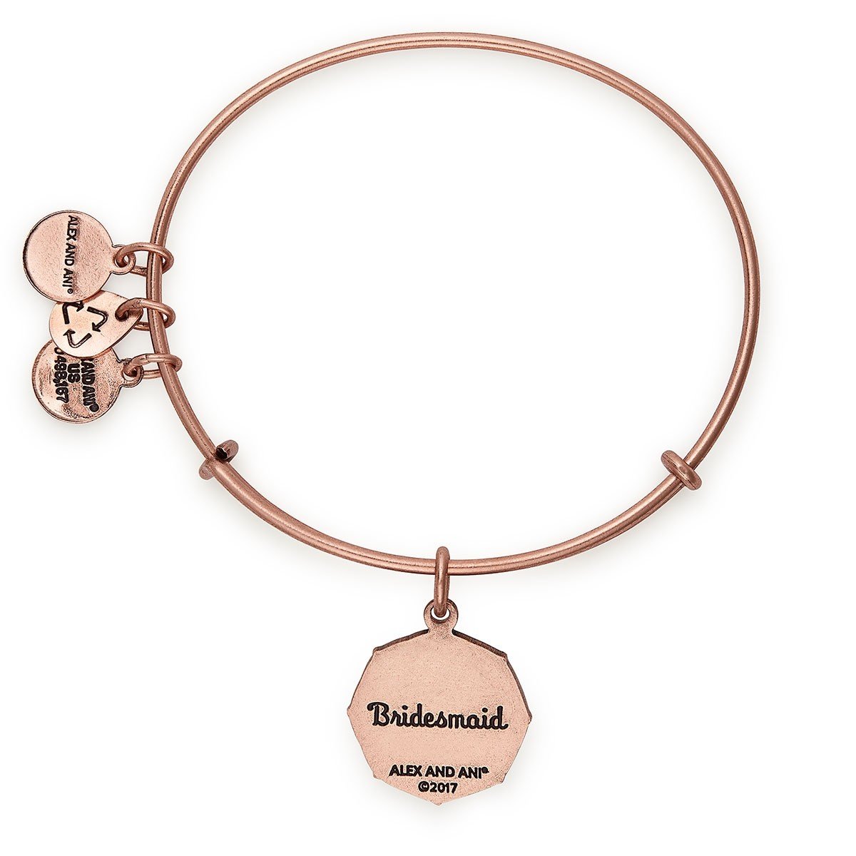 Back of Bridesmaid Charm Bangle 