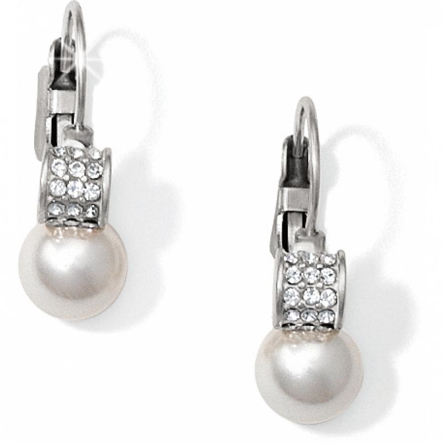 Meridian Petite Pearl Leverback Earrings Front View