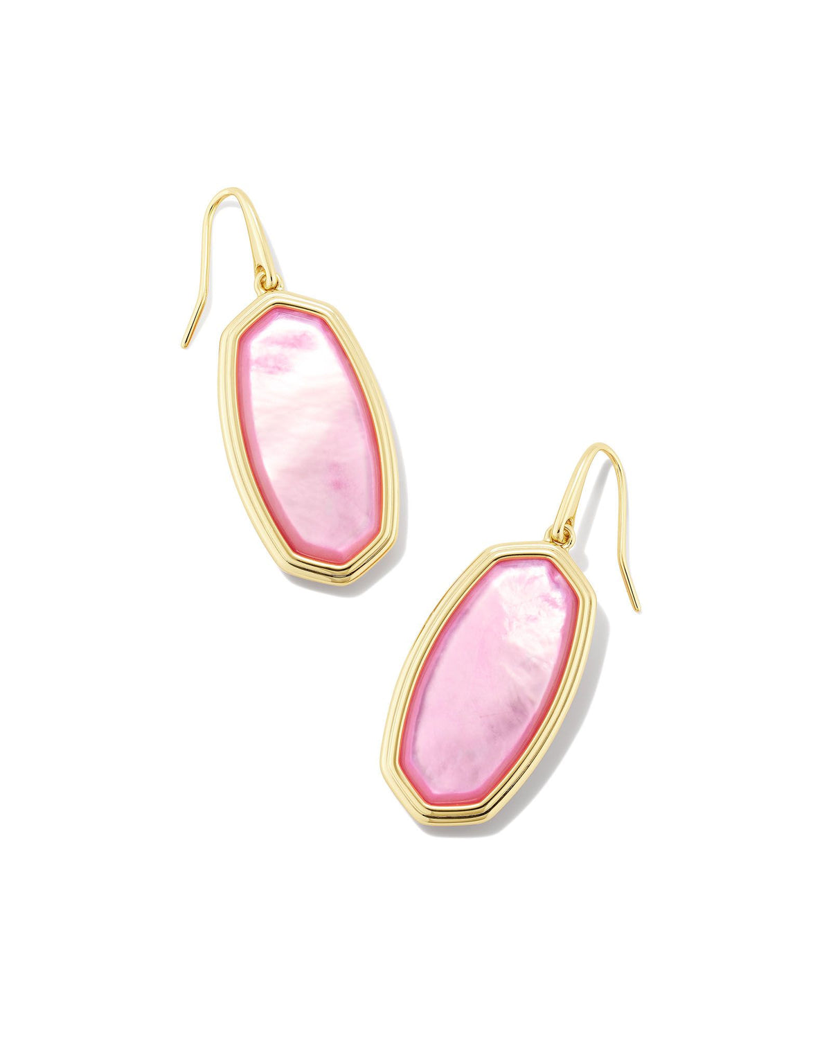 Kendra Scott Framed Elle Drop Earrings In Gold Peony Mother Of Pearl.