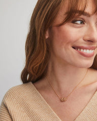 Elisa Rose Gold Iridescent Drusy Necklace model image