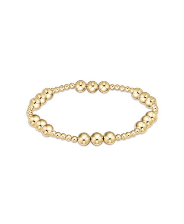 Classic Joy Pattern 6mm Bead Bracelet - Gold | Enewton®