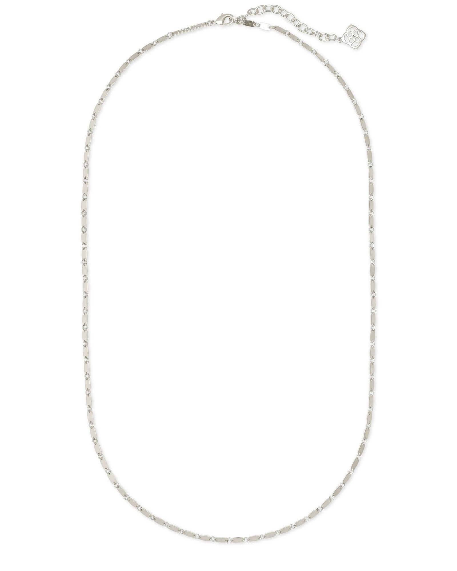 Lola Chain Necklace Rhodium Metal