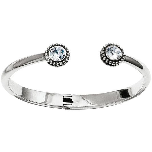 Twinkle Silver Open Hinged Bangle Front View 1500