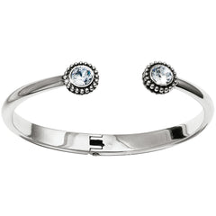 Twinkle Silver Open Hinged Bangle Front View