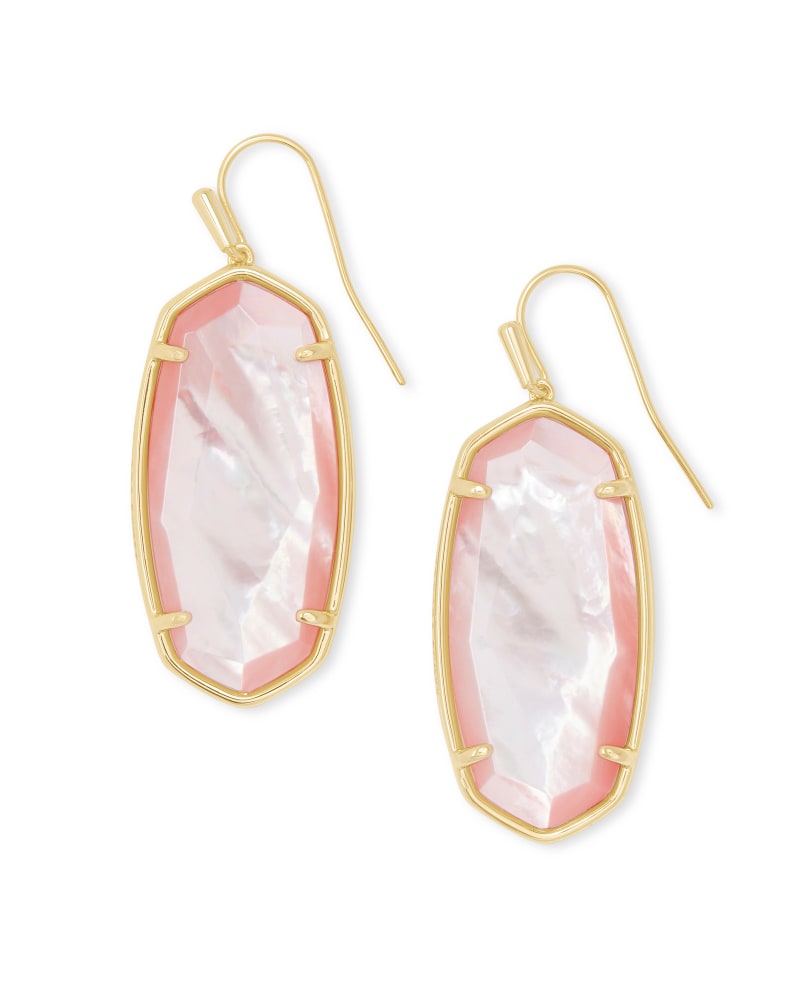 Faceted Elle Drop Earrings Gold - Rose Mother Of Pearl