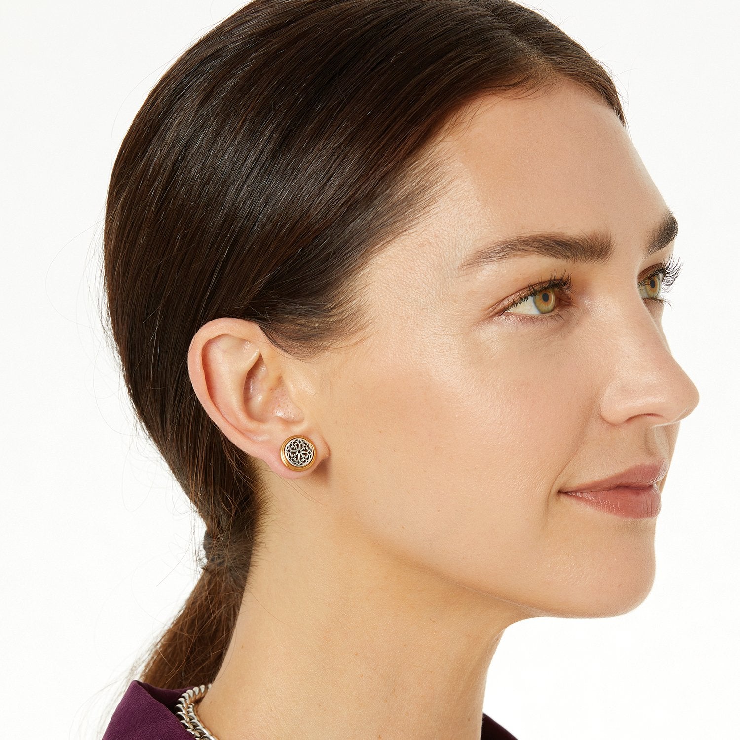 Ferrara 2 Tone Post Earrings Model View