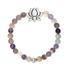 Luca + Danni flower stretch bracelet in multi color beads