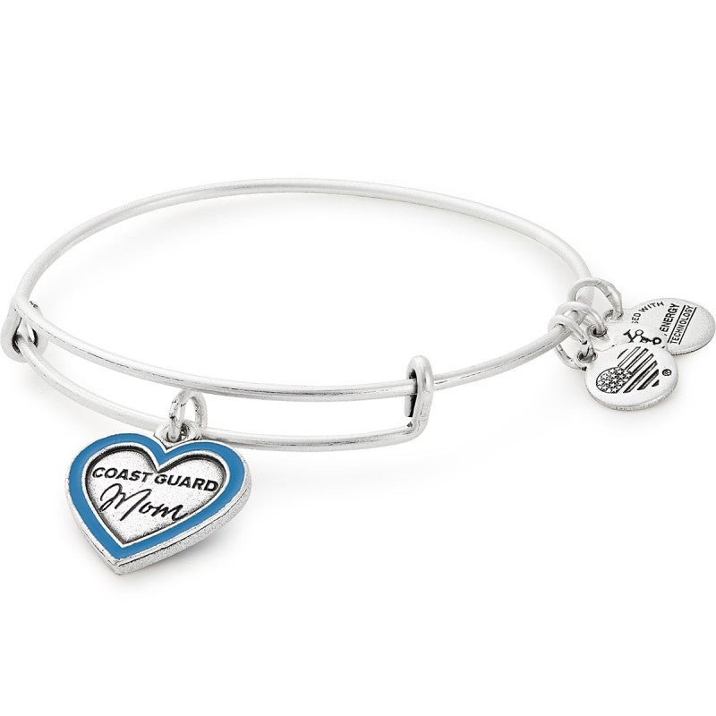 Coast Guard Mom Charm Bangle Silver 