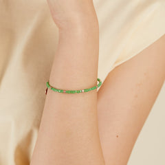 model picture of Gaiety Beaded Bangle Lime