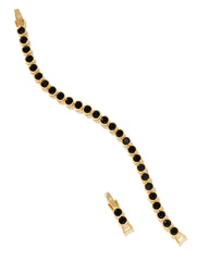 Gold black spinel tennis bracelet unchained