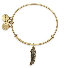 back view of Feather Charm Bangle