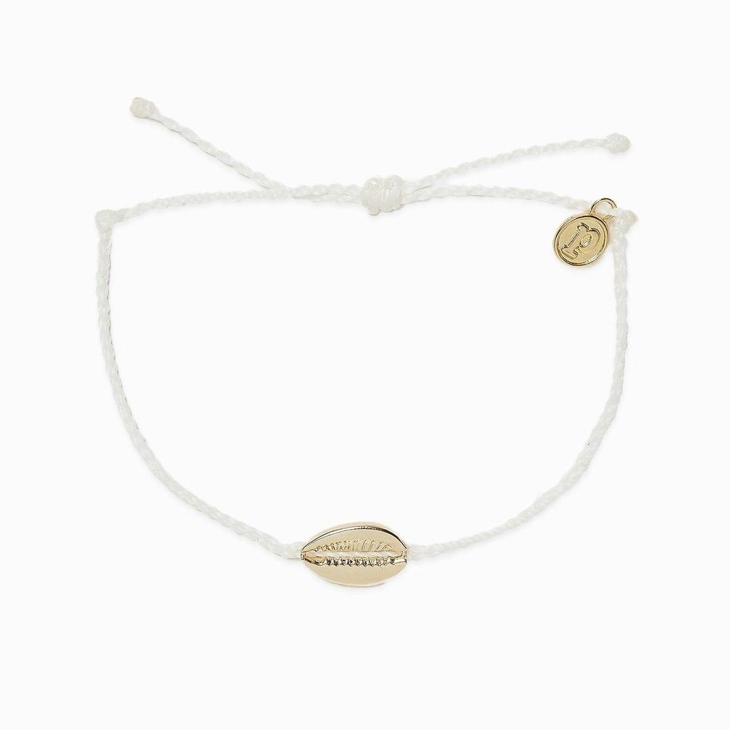 Pura Vida Cowrie Gold Bracelet White