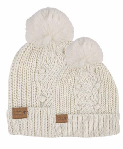 Simply Southern - Mommy & Me Beanie Set | Cream