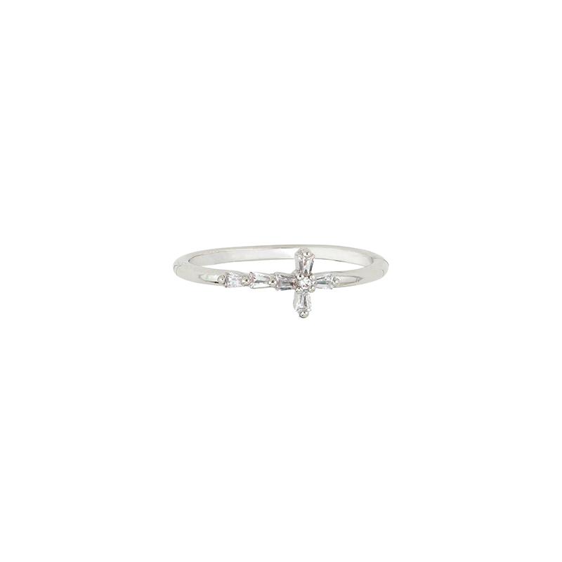 Crystal Cross Ring Size 7