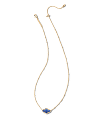 Abbie Pendant Necklace Gold - Bronze Veined Lapis