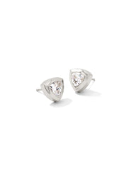 Arden Stud Earrings Rhodium White Crystal - Kendra Scott®