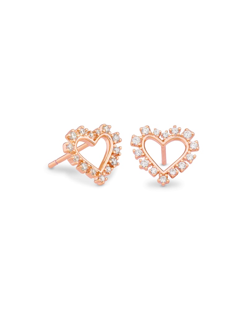 Kendra Scott Ari Heart Stud Earrings Rose Gold