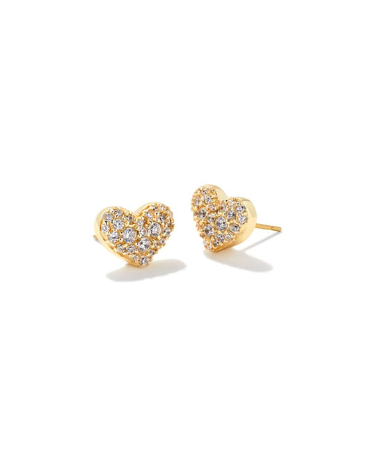 Ari Gold Pave Crystal Heart Earrings in White Crystal - Kendra Scott 800