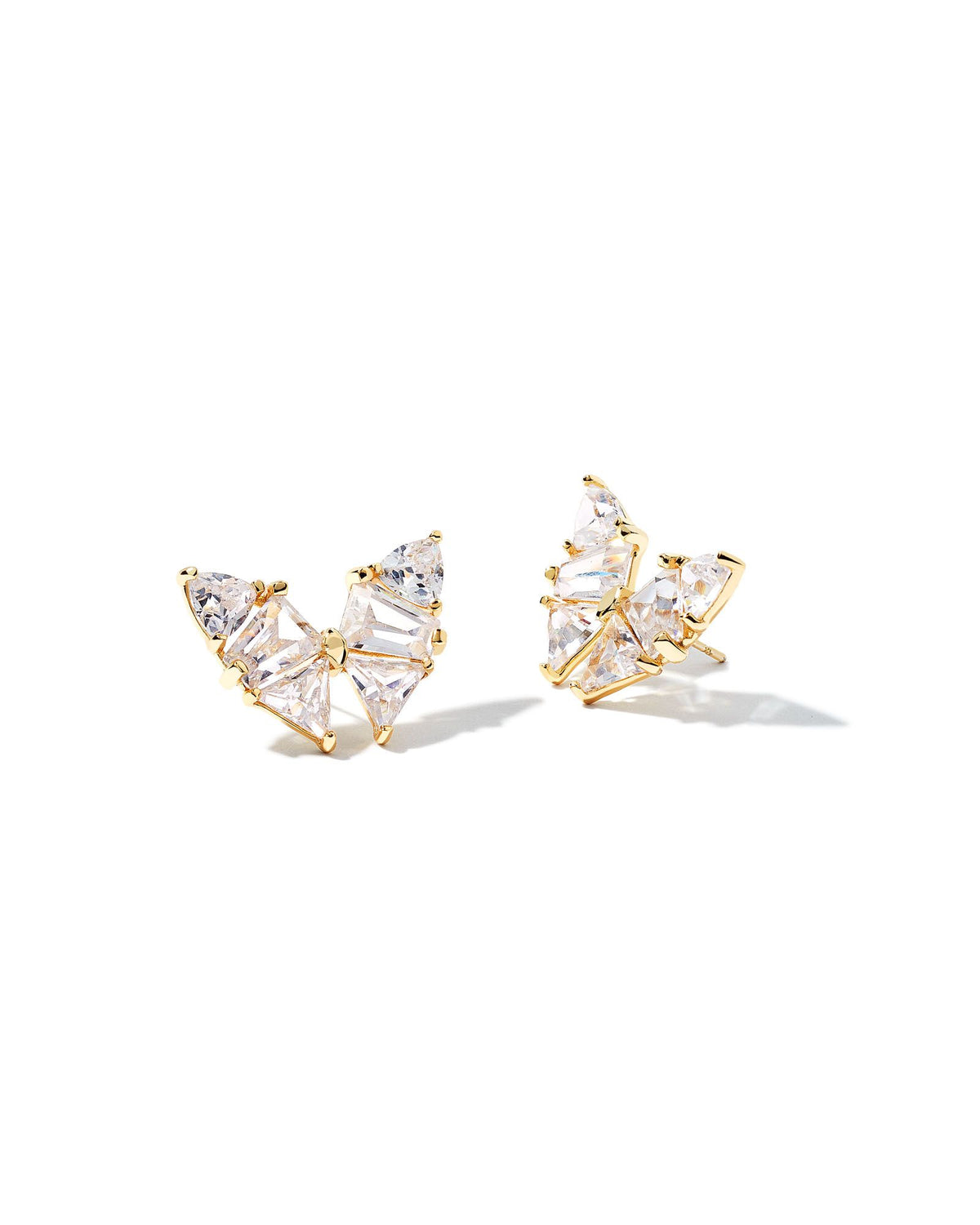 Kendra Scott Blair butterfly earrings in gold white crystal