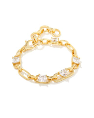 Kendra Scott blair jewel chain bracelet with gold white crystal