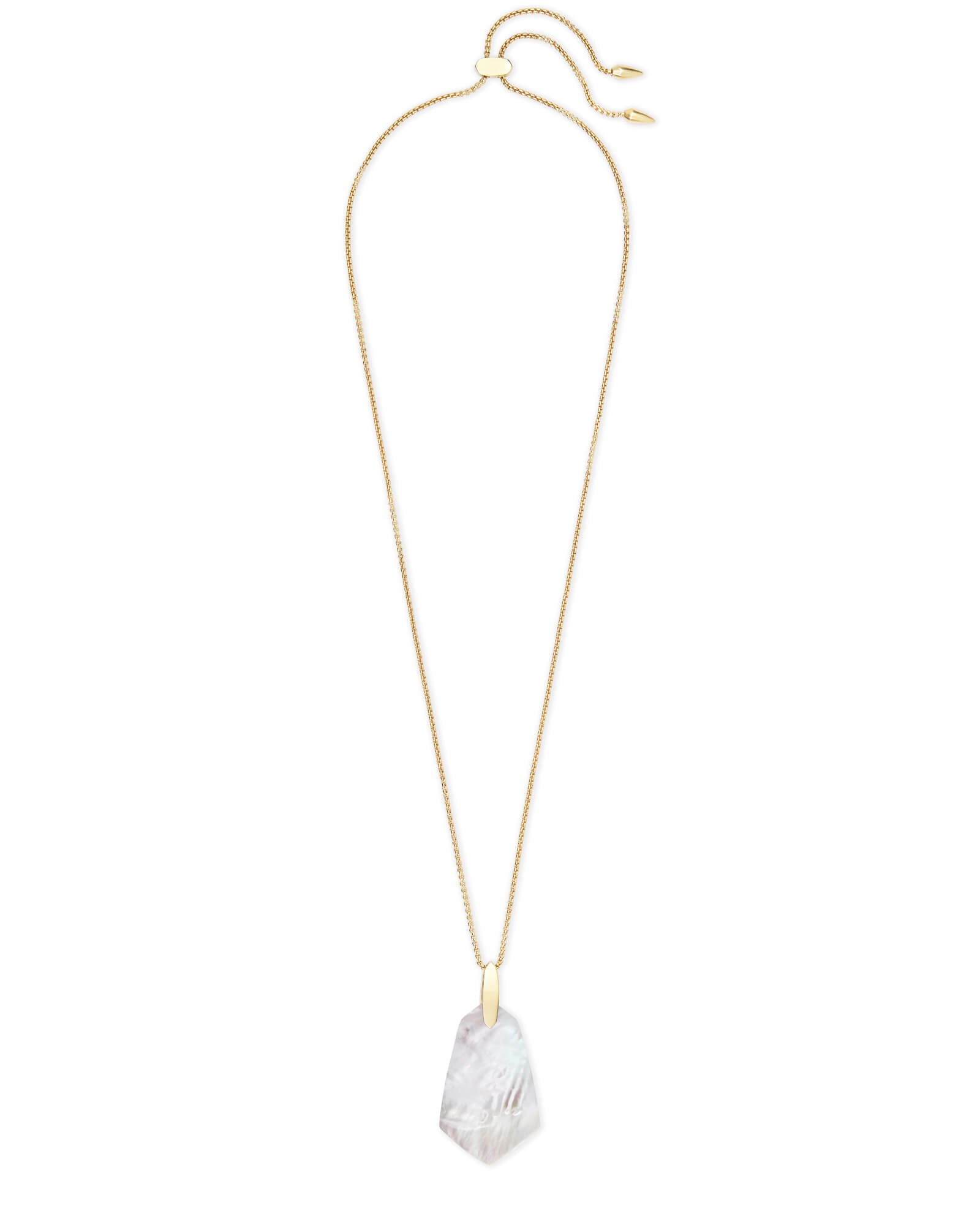 Cam Gold Long Pendant Necklace - Ivory Pearl