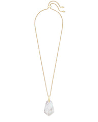 Cam Gold Long Pendant Necklace Ivory Pearl 