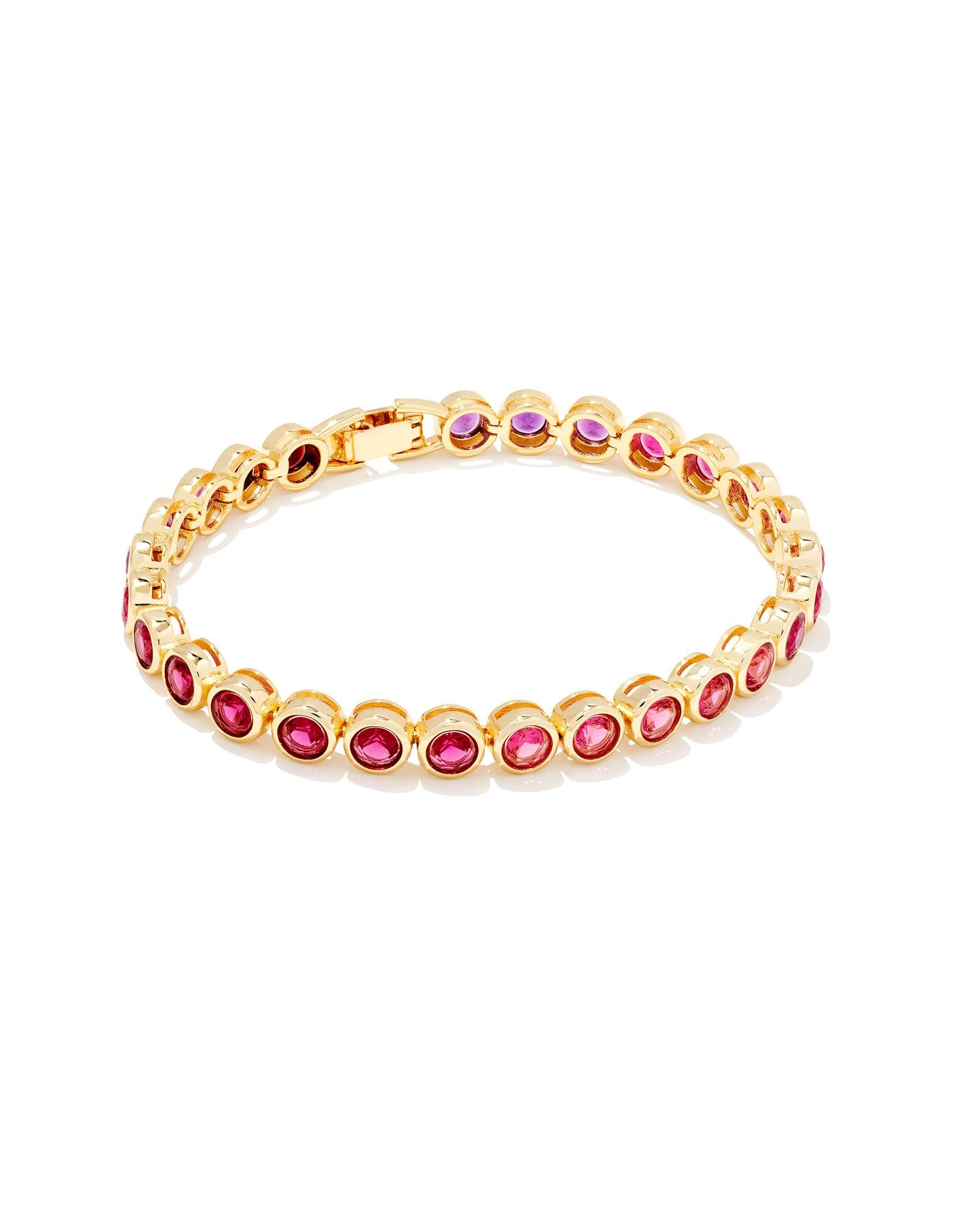 Kendra Scott carmen tennis bracelet in gold ruby mix