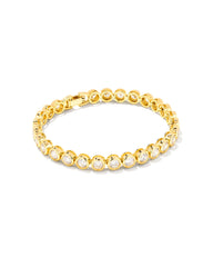 Carmen Tennis Bracelet In Gold Metal White Cz