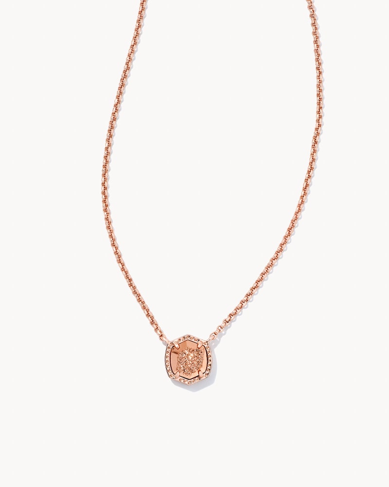 Davie Pendant Necklace Rose Gold Rose Gold Drusy