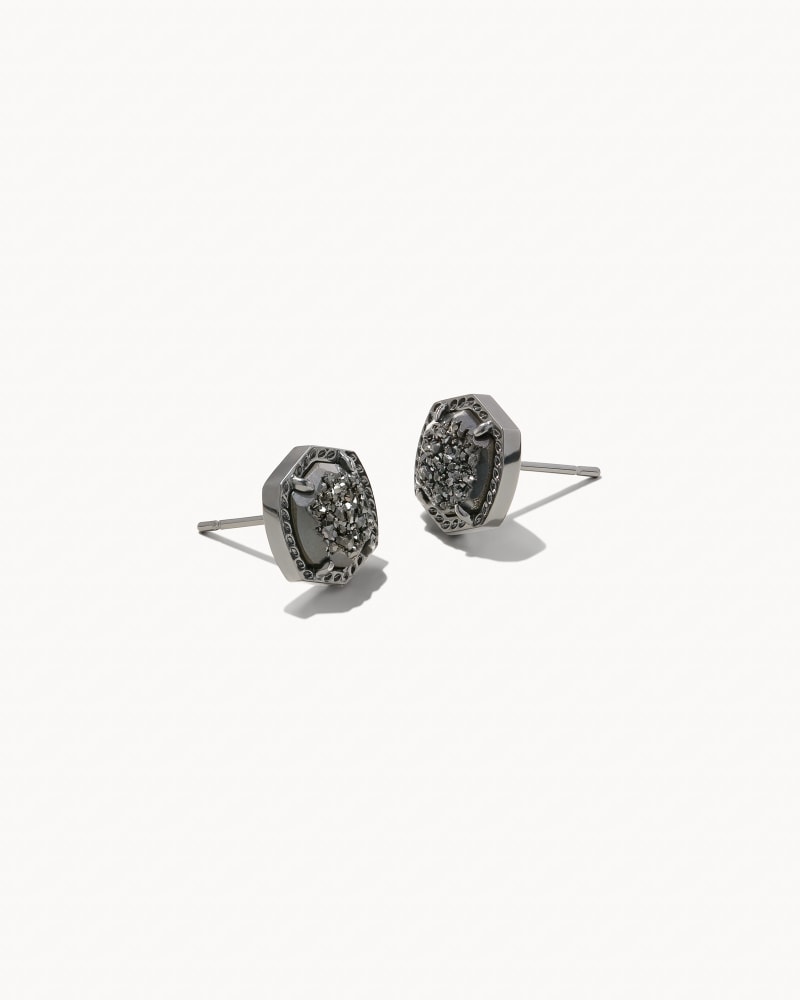 Kendra Scott Davie Stud Earring Gunmetal Black Drusy