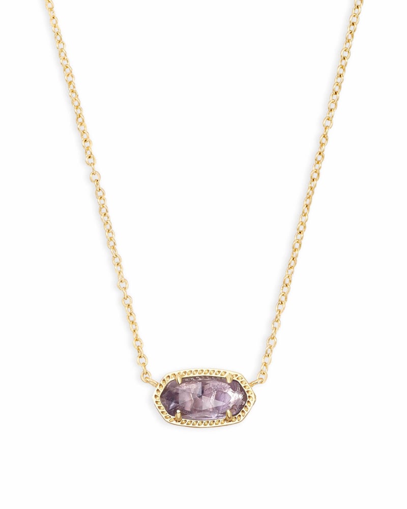 Kendra Scott Elisa Gold Genuine Amethyst Quartz Necklace