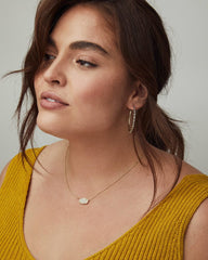 Elisa Gold Genuine Amethyst Quartz Necklace Model Shot