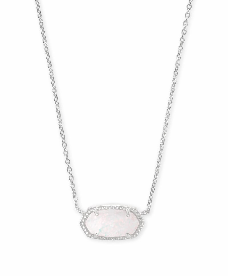 Kendra Scott Elisa Rhodium White Opal Necklace