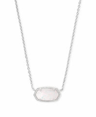 Kendra Scott Elisa Rhodium White Opal Necklace