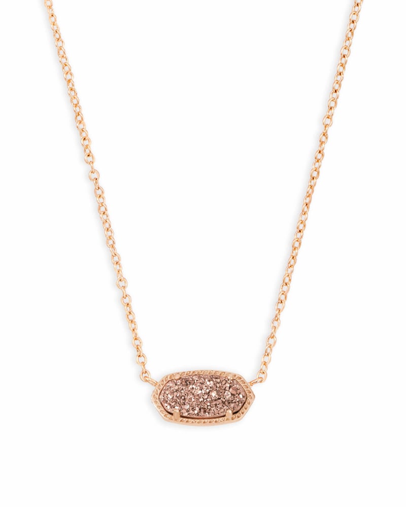 Kendra Scott Elisa Rose Gold Iridescent Drusy Necklace