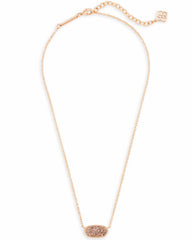 Elisa Rose Gold Iridescent Drusy Necklace chain