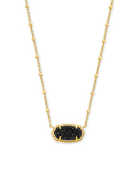 Kendra Scott Elisa Satellite Short Necklace Gold Black Drusy