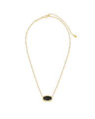 Elisa Satellite Short Necklace Gold Black Drusy chain