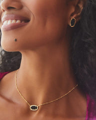 Kendra Scott Elisa Satellite Short Necklace Gold Black Drusy model image