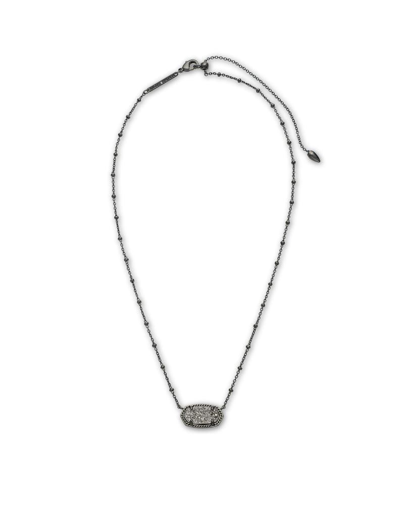 Elisa Satellite Short Necklace Gunmetal - Platinum Drusy