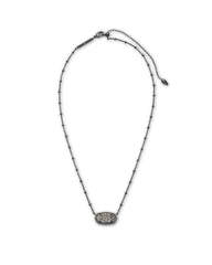 Elisa Satellite Short Necklace Gunmetal Platinum Drusy chain