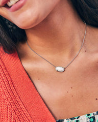 Elisa Rhodium White Opal Necklace model image