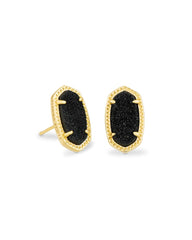 Kendra Scott Ellie Earring Gold Black Drusy