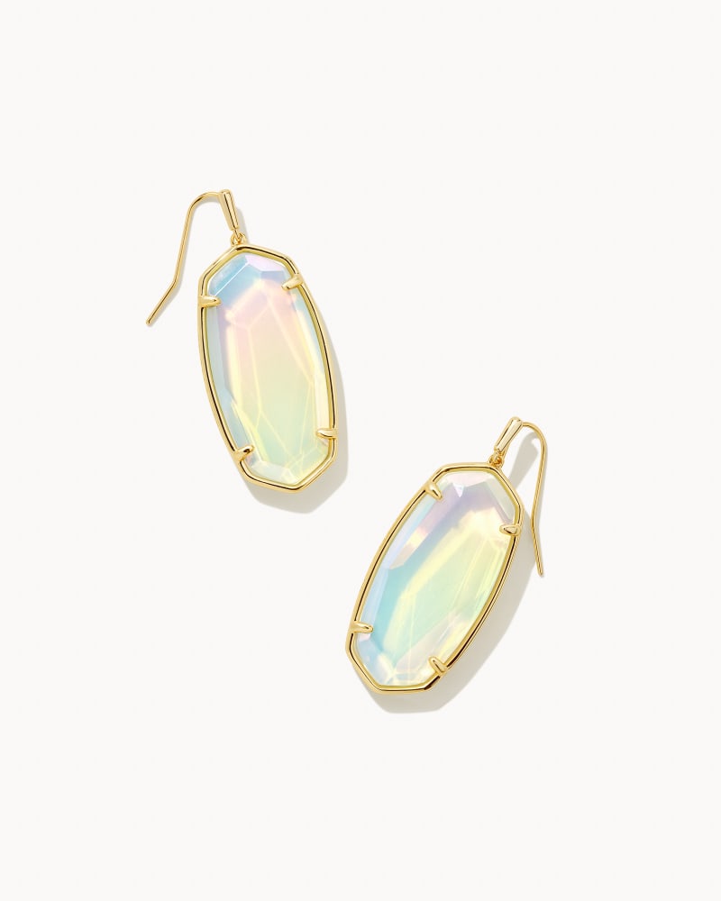 Kendra Scott Faceted Elle Drop Earring Gold Iridescent Opalite