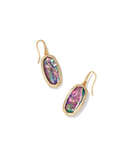 Framed Dani Drop Earrings Gold Lilac Abalone