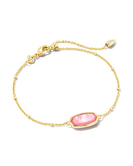 Kendra Scott Framed Elaina Delicate Chain Bracelet In Gold Peony Mother Of Pearl