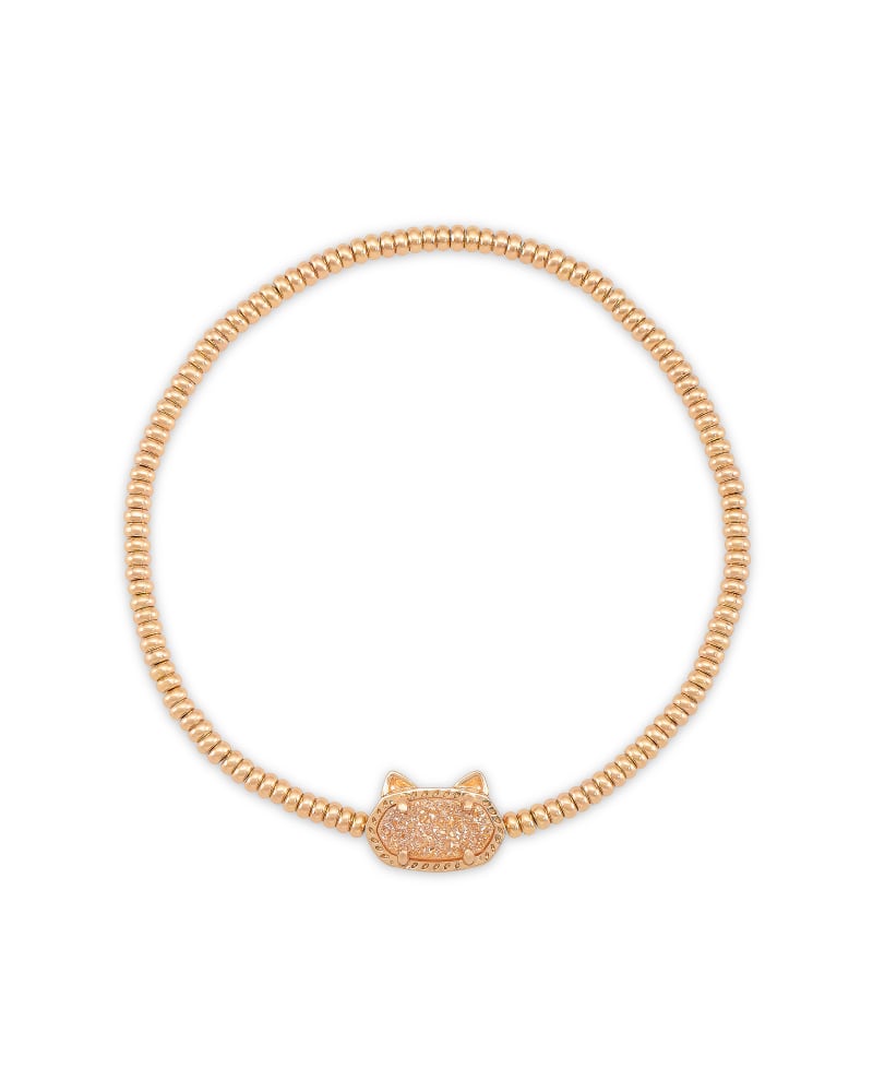 Grayson Cat Stretch Bracelet Rose Gold - Sand Drusy Front View