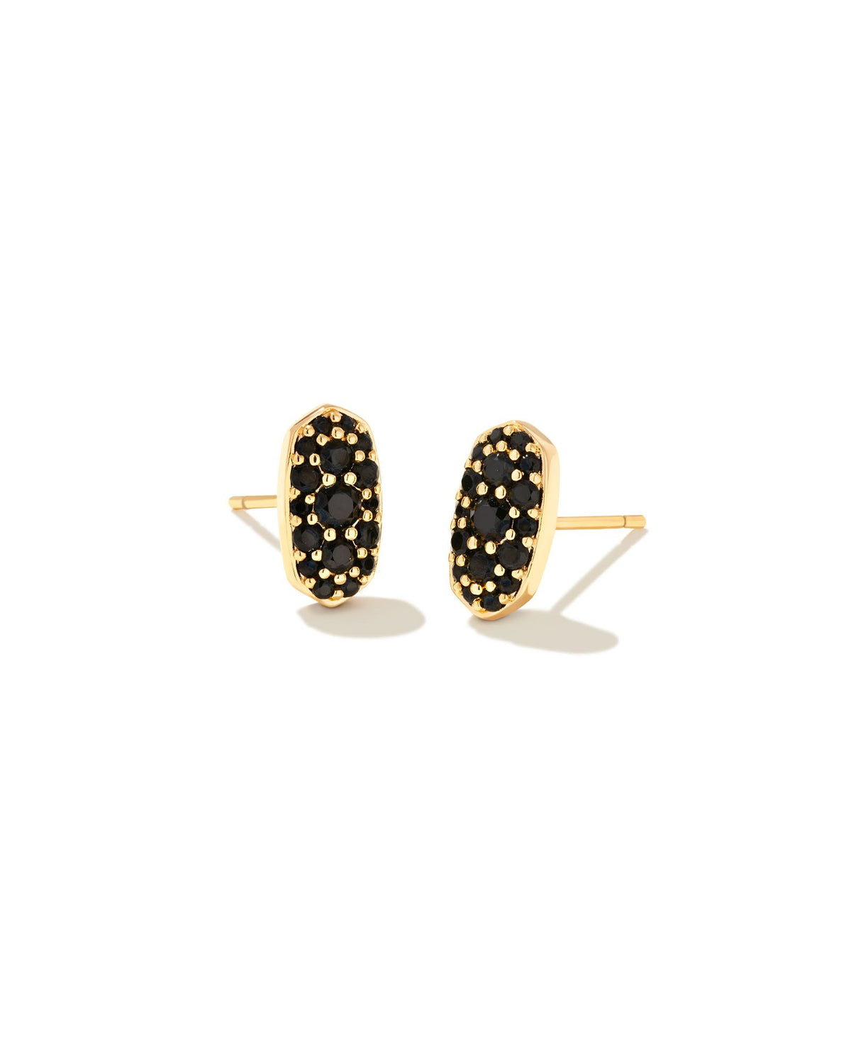 Kendra Scott crystal stud earrings with black spinel