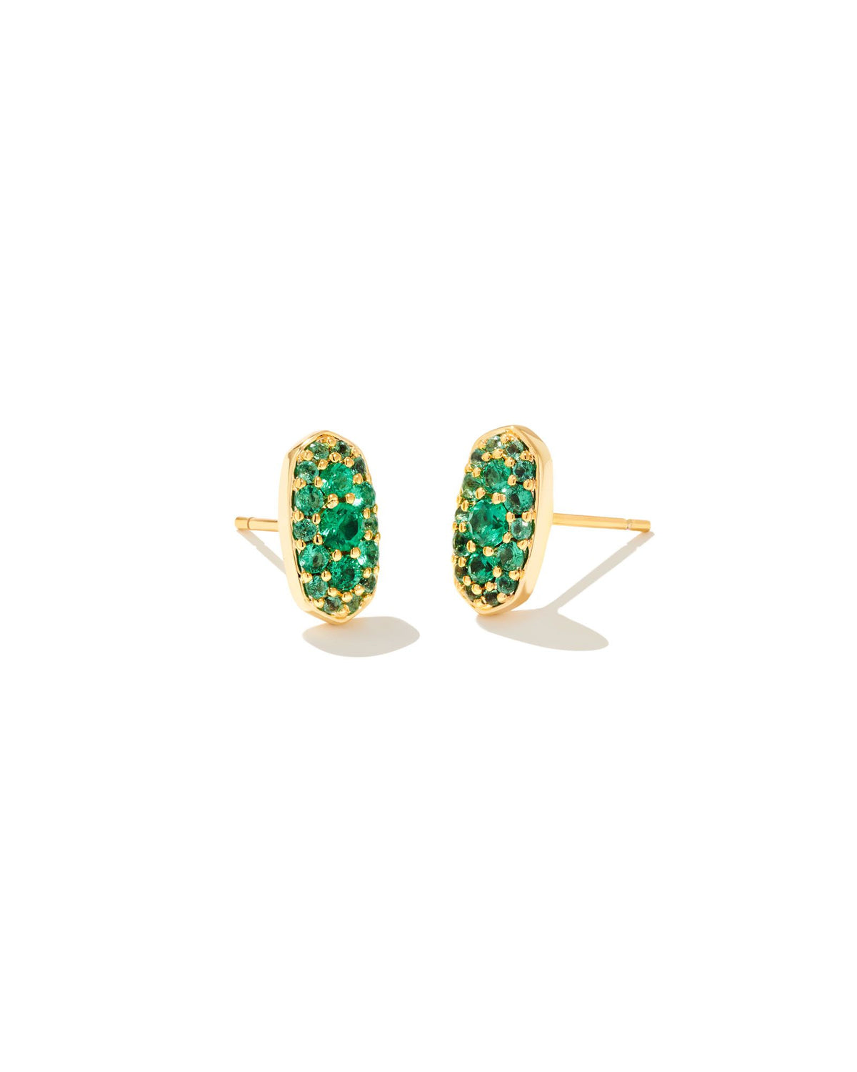 Kendra Scott crystal stud earrings with emerald crystal