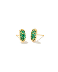 Kendra Scott crystal stud earrings with emerald crystal